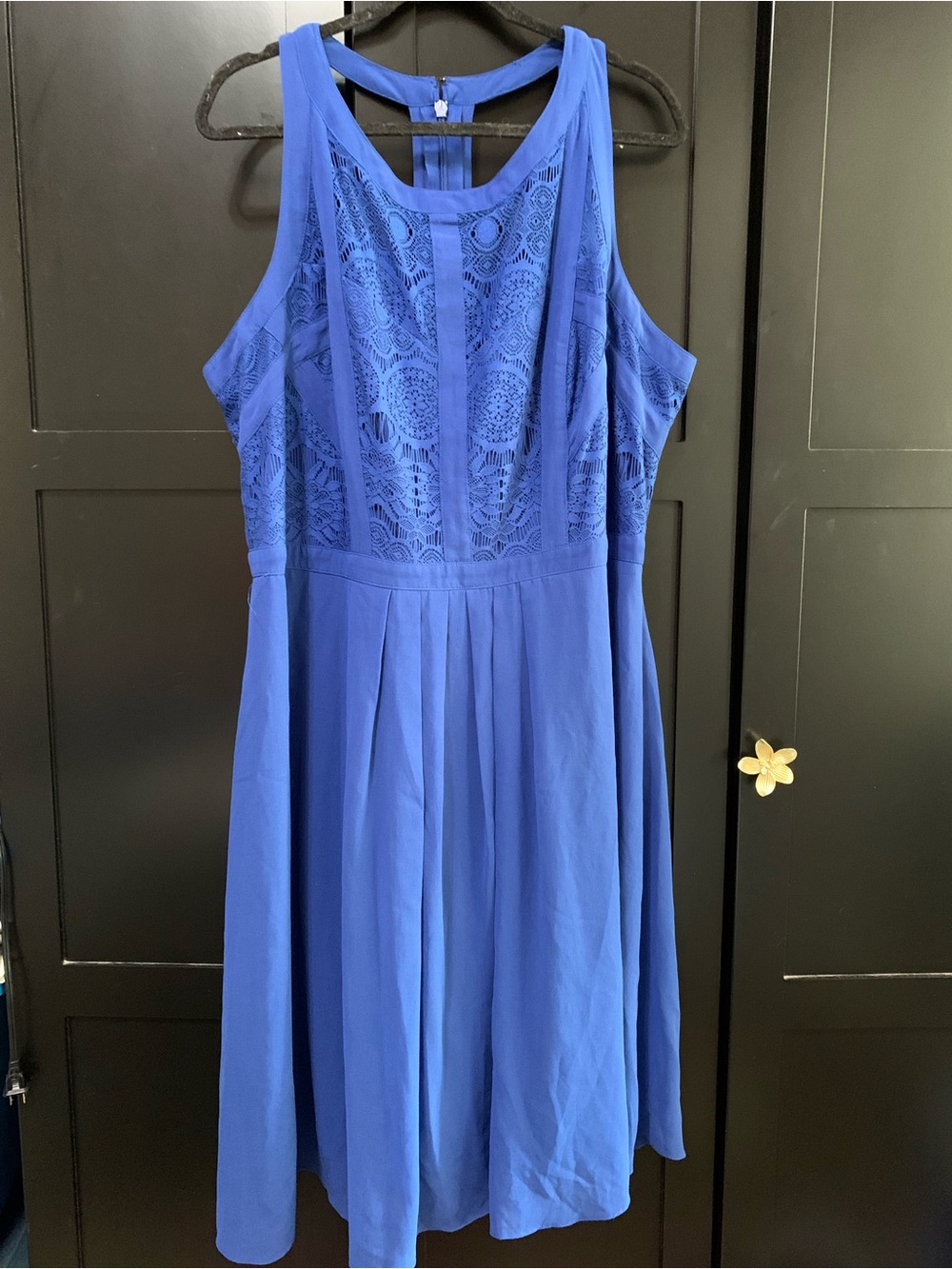 City Chic plus size Blue Lace chiffon Midi Dress 2X wedding guest party